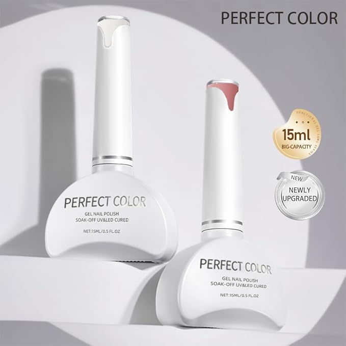 PERFECT COLOR Builder Gel For Nails, 15ml Milky Pink Nude Gel Polish Clear Rubber Base For Nail Thickening Strengthener Extension UV/LED Lamp Cured Color Gel in A Bottle