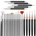 25Pcs Nail Art Brushes, Nail Brush Set,Nail Art Design Tools, 15Pcs Nail Brushes,5Pcs Nail Dotting Tool and Sculpture Pen, 5Pcs Liner Brush M012