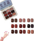 Creamy Colorful Nail Polish Set,Versatile Summer Colors Nine-Square Grid Solid Gel Glue Nail Polish,Long Lasting Solid Nail Polish Palette for Women/Girls/Friend DIY Home (06#, 3g* 9pcs)