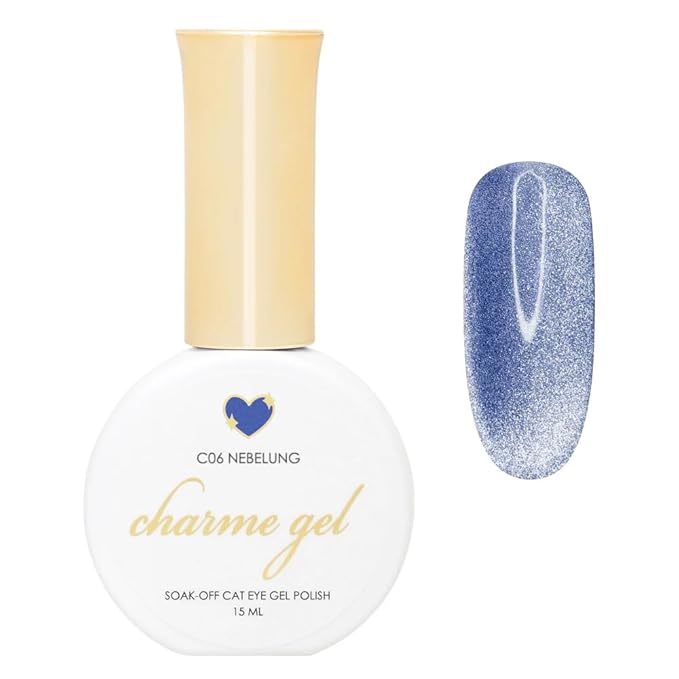 Daily Charme C06 Nebelung Original Velvet Cat Eye Magnetic Gel Nail Polish 15ml, Soak Off UV Led Gel Nail Polish Set, Home DIY/Nail Salon Manicure (Blue)