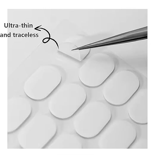 1200Pcs Double Sided Nail Tape (Pre-Cut 0.51×0.31 in.) Clear Adhesive Tapes for Press on Nails, False Nail Display Strips for Nail Stand Practice Putty Nail Holder Nail Book Nail Supplies