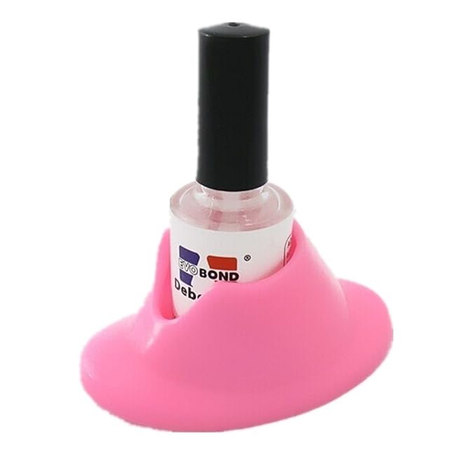 4 Pcs Anti-spill Nail Polish Bottle Stand Soft Rubber Nail Polish Bottle Holder Nail Art Manicure Tools for Nail Organizer Display (White and Pink)