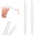 Sibba 2 Pieces Glass Cuticle Pusher Cuticle Remover Tool Double Sided Cuticle Trimmer Manicure Stick Professional Precision Filing Abrasive Surface Nail Salons Set for Women Girls Homes(Transparent)