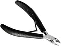Fine Edge Cuticle Trimmer & Nippers, Scissor, Silicone Handle Nail Tools for Precise Removal, Durable Washable Cuticle Cutter & Remover Nail Clippers (Black 1PC)