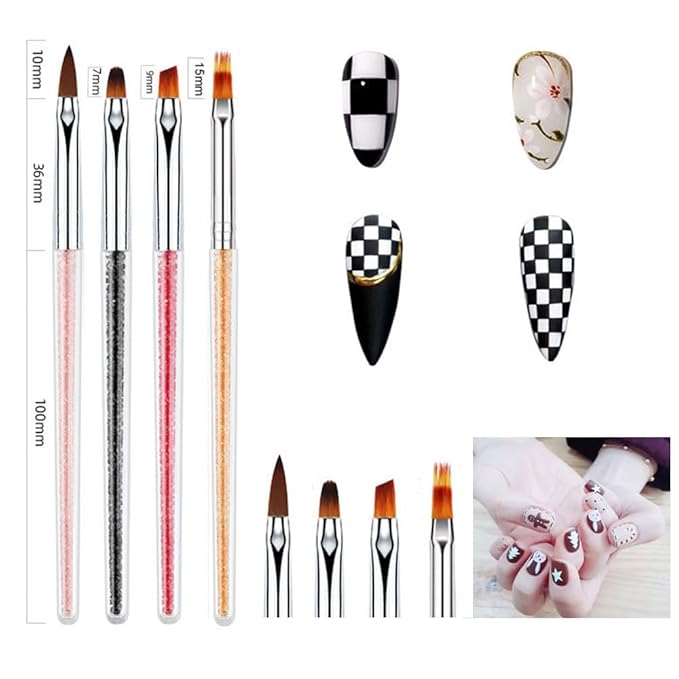 Nail Art Brushes 9Pcs Kit - Painting, Liner, Dotting Tools for Salon
