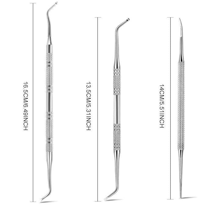 Teenitor Pedicure Tools for Feet, Toenail File and Lifters, Ingrown Toenail Removal Kit Pain Relief (Silver)