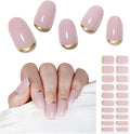 Arte Clavo Semi Cured Gel Nail Strips, 20 Pcs Gel Nail Stickers with UV Light Required, Salon Quality, Long Lasting, Easy Apply and Remove (French Pink)