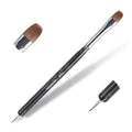 Kolinsky Sable Nail Brush French Nail Brush 2 Way Professional UV Gel Acrylic Nail Art Brush with Dotting Tool for French Manicure Cuticle Clean Up Nail Art Design Brush (12#)