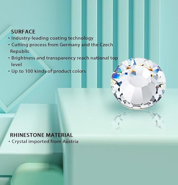 NHFGlitter Cold Fixation Crystal Cristales Non-Hotfix Silver Back Flatback Rhinestones for Bags Shoes Garment Phone DIY Nail Art,162,SS16