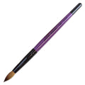 PANA Pure Kolinsky Hair Acrylic Nail Brush - Round Shape Black Ferrule with Purple Wood Handle (Size 12) - for Acrylic Nail Application Nail Extension Manicure Pedicure Salon Beginner and Professional