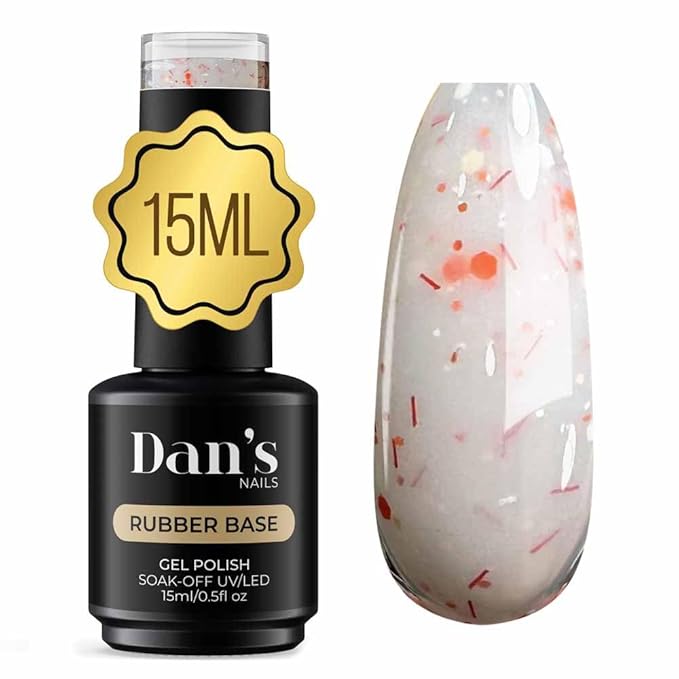 Dan's Nails Rubber Base Gel Polish Coat (Party Speck)
