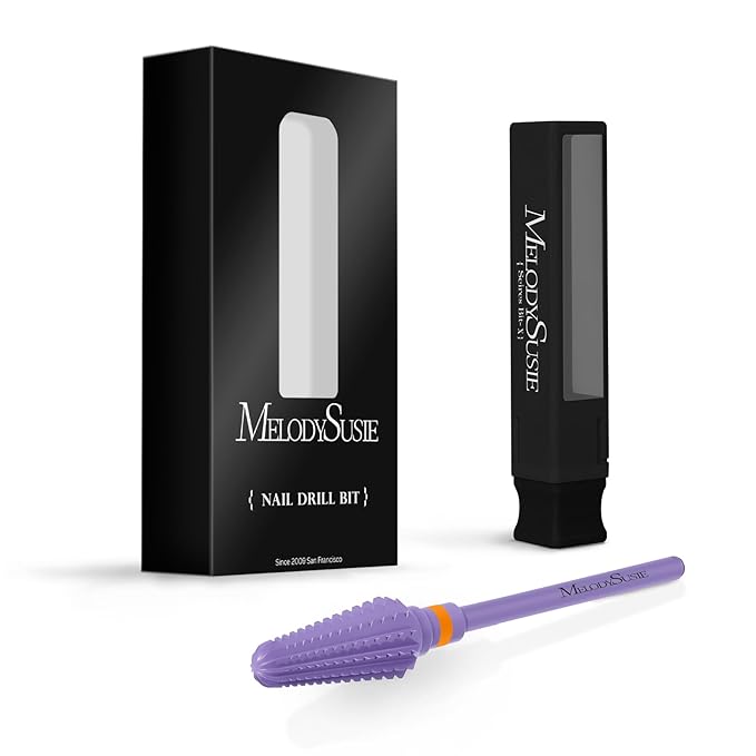 MelodySusie Professional Tornado 3/32'' Nail Drill Bits, Carbide Tungsten Multi-function Bits, Suitable for Manicure Pedicure Cuticle Gel Polishing, Salon Bits, Series Bit-X, Purple, 2XC