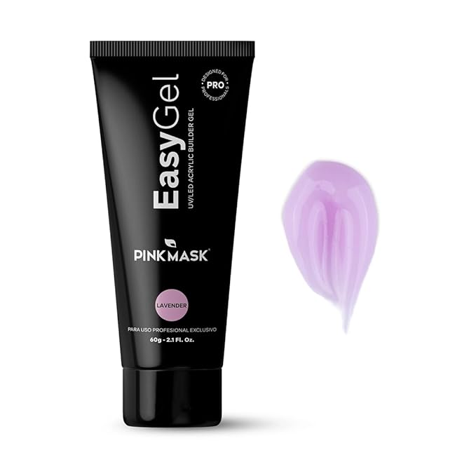 PINK MASK Easy Gel 2oz 60g-Lavender, Professional Builder Enhancement Gel-Quick Nail Extension for Beginner DIY, Nail Strengthener-Long Lasting-Salon Quality-Thickening Solution