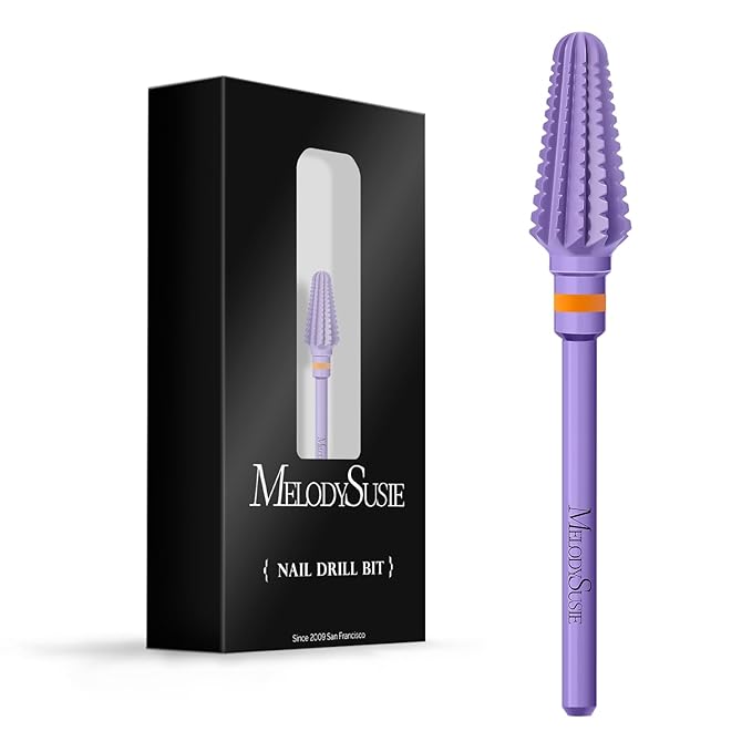 MelodySusie Professional Tornado 3/32'' Nail Drill Bits, Carbide Tungsten Multi-function Bits, Suitable for Manicure Pedicure Cuticle Gel Polishing, Salon Bits, Series Bit-X, Purple, 2XC