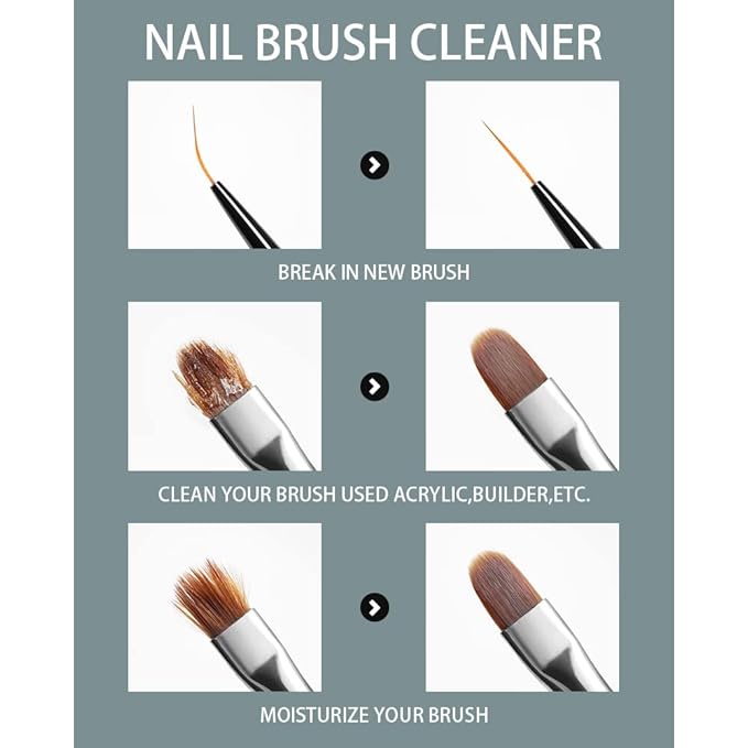 AIJIMEI Acrylic Nail Brush Cleaner 2.5FL.OZ 75ML Acrylic Brush Cleaner Liquid Acrylic Nail Brushes Nail Art Tools for Salon Home Use Acrylic Paint Brush Cleaner-75ml