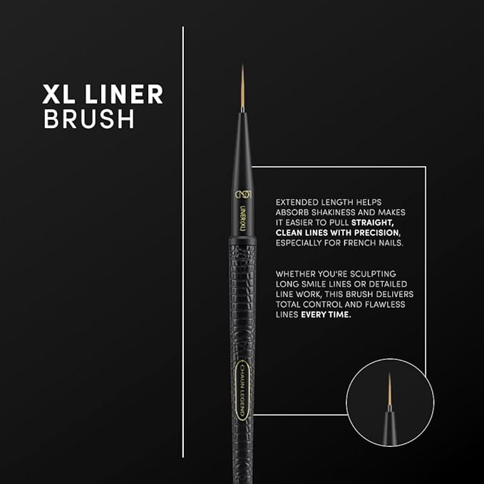 Chaun Legend Nail Art Brush - XL Liner (sculpt acrylic art, perfect for flowers or dimensional art designs)