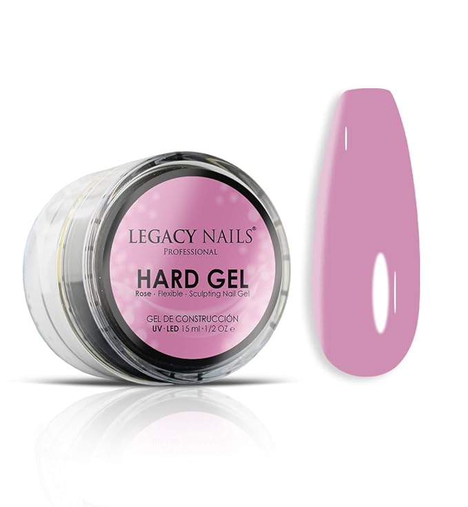 Legacy Nails Hard Builder Gel - Sculpt And Build Nail Extensions - Improve Damaged or Weak Nails - Lightweight, Strong and Long-wear - (Rose)
