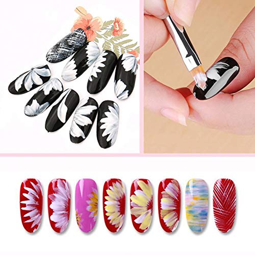 Yimart 7pcs UV Gel Nail Brush Nail Art Brush Nail Ar Pens Nail Brushes UV Gel Nail Polish Painting Drawing Brushes set Manicure Tools Set Kit