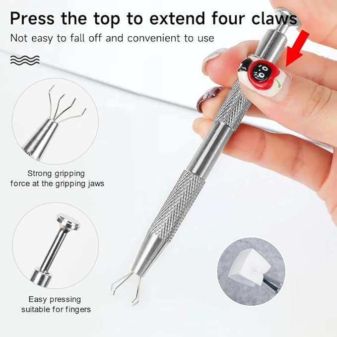 finger secret Nail Art Tools Set, Smart Grabber for Pat Paint Nail Gel, 3PC Grabbing Pen for Nail Sponge Patting Ombre gel Blush Nails Art Design at home