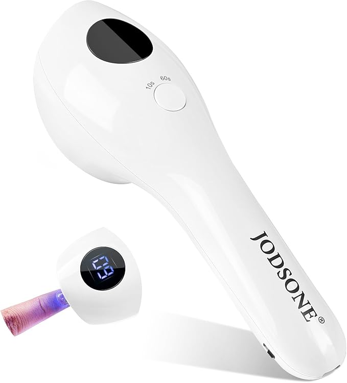 JODSONE Cordless Mini U V Portable Handheld Nail Lamp Rechargeable Model with LED Display Fast Drying for Home Traveling