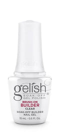 Gelish Brush-On Builder - Professional Soak-Off Gel Polish for Extensions, Overlays, Nail Art, Self-Leveling, HEMA-Free, Vegan, Long-Lasting, UV/LED Cured (Clear)