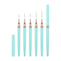 Metallic Liner Nail Art Brushes Set, Nail Art Pens, 5PCS Blue Color Nail Tools Liner Brush UV Gel Polish Painting Nail Design For Long Lines, Thin Details, Fine Drawing, Sizes 7/9/11/15/25mm