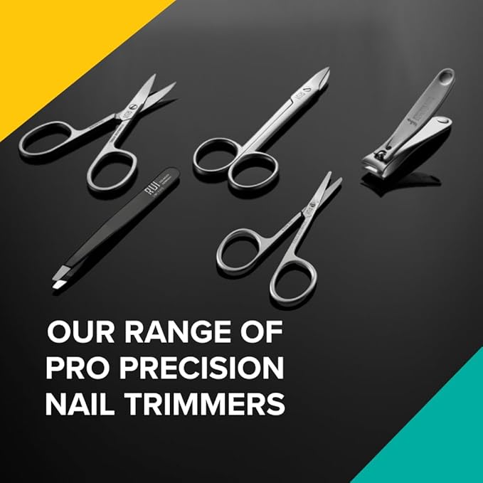 Rui Smiths Pro Precision SafeEdge Nail Scissors | Stainless Steel Manicure Pedicure Trimmer Cutter with Rounded Tips | Suitable For Babies, Toddlers and Diabetics | Made in Solingen, Germany