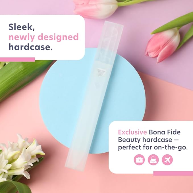 Bona Fide Beauty Czech Glass Nail File for Natural Nails (Floral Design), Giftable Box and New Travel Hardcase Included