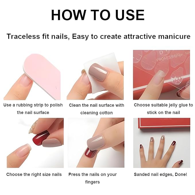 Flower Fake Nails Medium Almond Press on Nails Gold Nails Press Ons Glossy Full Cover False Nails with Rhinestones Design Acrylic Glue on Nail Reusable Stick on Nail for Women Decorations 24Pcs
