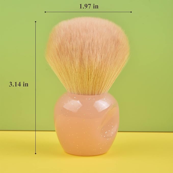 Nail Art Dust Powder Remover Cleaner Brush, Nail Art Dust Cleaning Brush Soft Kabuki Brush for Makeup & Acrylic Gel Nails (Pink)