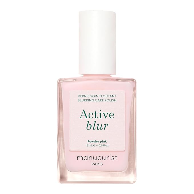 Manucurist Active Blur™ Blurring Treatment Nail Polish – Powder Pink Matte Nails Care with Niacinamide – No Lamp – Vegan & Made in France – Nail Strengthener and Growth for Weak Nails – Plant-Based