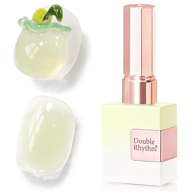 Double Rhythm 0.52Oz Nail Strengthener Rubber Gel Polish Builder in a Bottle for Nail Thickening Extension Hard Structure Glue (Pale Yellow-R013)