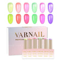 VARNAIL Jelly Land Jelly Gel Nail Polish Kit 6 Colors 15 ml, Translucent Colorful Sheer Gel Polish, Salon Quality Soak off UV Light Gel Nail Polish Set