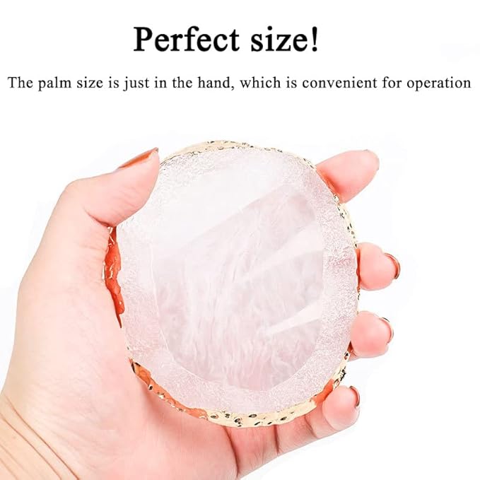 AKOAK 1 Pack Phnom Penh Resin Crystal Agate Palette Nail Art Gel Nail Polish Palette Nail Piece Display Tool,White