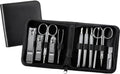 777 Three Seven TS-810C Nail Care Set - 11 Essential Tools, Made in Korea, 50 Years Heritage, Black / Chrome