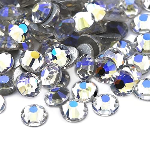 Dowarm 1440 Pieces SS16 Flatback Crystals, 4MM Flatback Nail Crystals for Craft, Dance Costumes, Non Hotfix Rhinestones (SS16 / 4MM, Blue Moonlight)