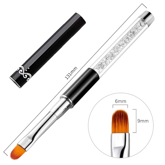 DANNEASY 3Pcs Acrylic Nail Art Brush Set Ombre Brush For Gel Nails UV Gel Polish Gradient Color Tips Manicure Polish Drawing Pen Tools