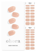 ohora Semi Cured Gel Nail Strips (N Bare Peach) - Works with Any UV/LED Lamps, Salon-Quality, Long Lasting, Easy to Apply & Remove - Includes 2 Prep Pads, Nail File & Wooden Stick
