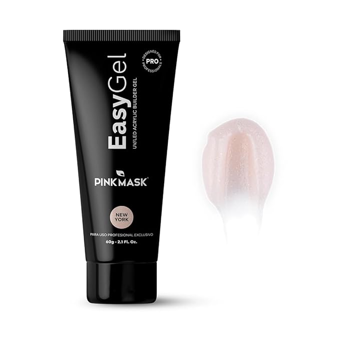 PINK MASK Easy Gel 2oz 60g-New York, Professional Builder Enhancement Gel-Quick Nail Extension for Beginner DIY, Nail Strengthener-Long Lasting-Salon Quality-Thickening Solution