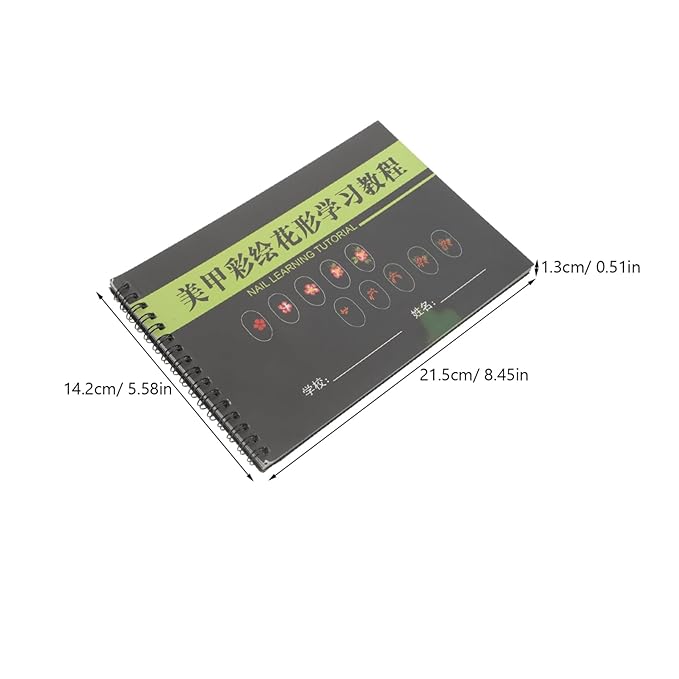 FRCOLOR Nail Art Practice Book Nail Painting Practice Template Nail Design Book Manicure Drawing Exercise Book for Nail Design for Beginners