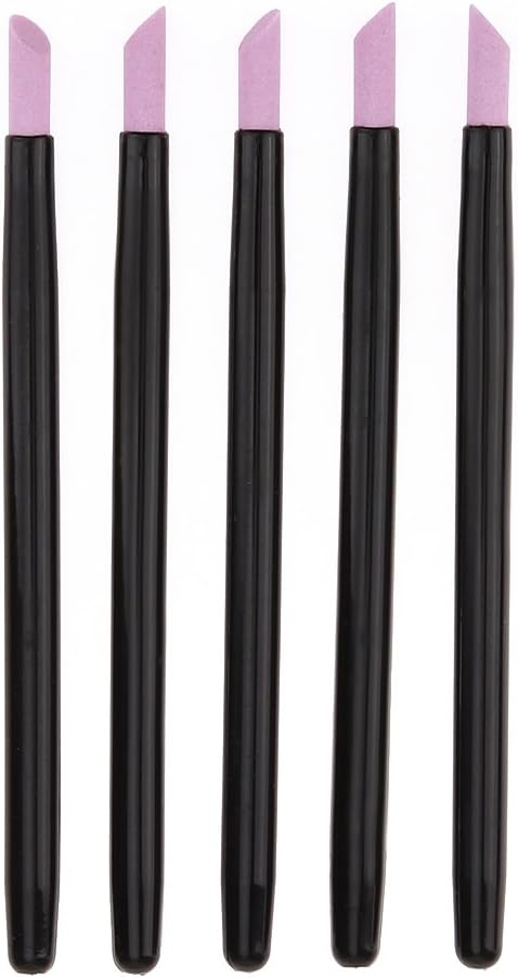 Yimart 5PCS Stone Sanding Nail File Tools Nail File Cuticle Remover Trimmer Buffer Pedicure Pen Washable Manicure Tool Nail Salon Makeup Cosmetic Tool (5PCS Stone Sanding)