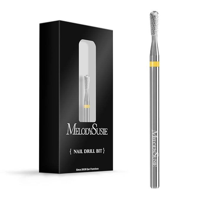 MelodySusie Cuticle Clean Nail Drill Bit 3/32'', Professional Safety Carbide Under Nail Cleaner Nail Bit for Cuticle Dead Skin Nail Prepare, Two Way Rotate, Manicure Nail Salon Supply, Silver, XF