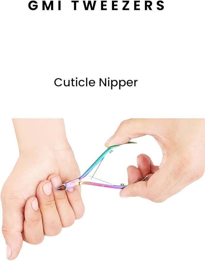 GMI-TWEEZERS - Professional Cuticle Remover, Cuticle Pusher And Cuticle Trimmer - Manicure Tool Cuticle Nippers - Durable Cuticle Cutter For Finger And Nail - Instant Cuticle Kit (Multicolor)
