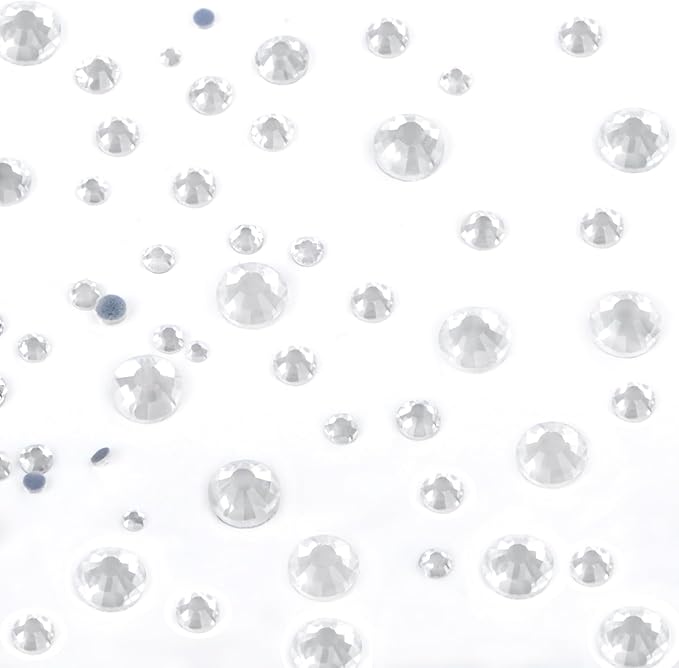8000pcs Hotfix Rhinestones Flatback,Rhinestones for Crafts Clothes Mixed 6 Sizes, Hotfix Crystals with Wax Pencil Kit, SS4-SS30,Clear Crystal