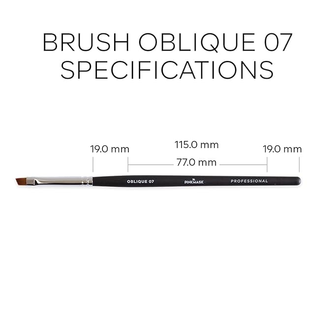 Pink Mask Oblique Brush 07 - Precision Brush for One Stroke Techniques and Detailed Nail Art