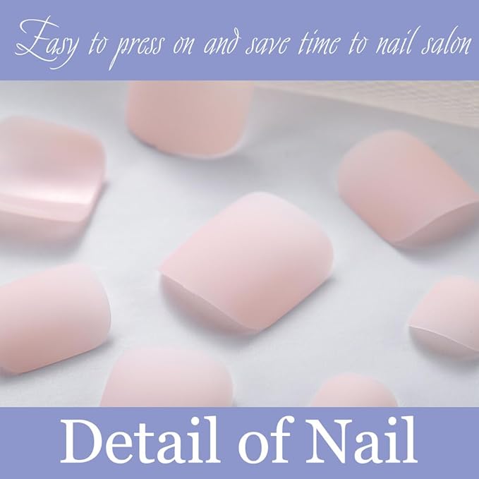 Solid Square Fake Toenails Matte Press on Toe Nails Short Acrylic False Toes Nails Artificial Beach Full Cover Toenail for Women 24 Pcs (Nude)