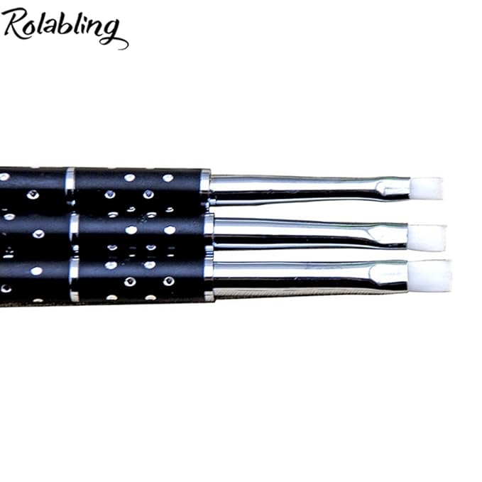 Acrylic Nail Art Brushes Drawing Pen Polish Brush set Nail UV Gel Nail Art Tool Kit 3pcs/set (Size3-1)