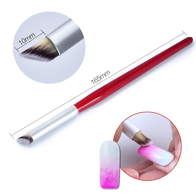 DANNEASY 6Pcs Nail Art Brush Oblique Head French Tips Nail Brush Ombre Nail Brush Nail Design Brushes Nail Painting Tools Nail Art Supplies