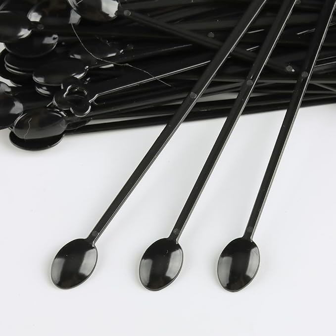 150 Pcs Black Spoon Shaped False Nail Swatch Sticks Nails Art Polish Practice Display Tips Acrylic Nail Sample Sticks With Metal Split Ring Nails tech Supplies for Home or Salon Use