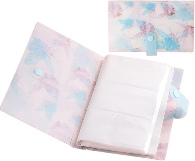 120 Shots Nail Art Stickers Storage Book Butterfly Nail Decals Collecting Album Sticker Nail Tech Organizers and Storage Holder Binder Book for Nail Sticker Display